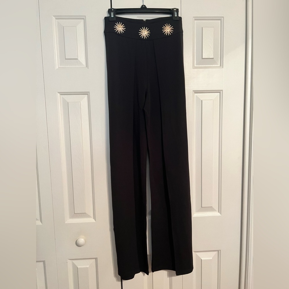 NWT Black trousers with metal sun details - Picture 2 of 6